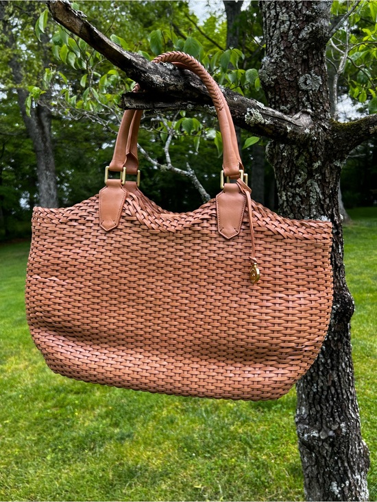 Brahmin Handbags - Brahmin Woven Leather Cognac. Nantucket Basket weave